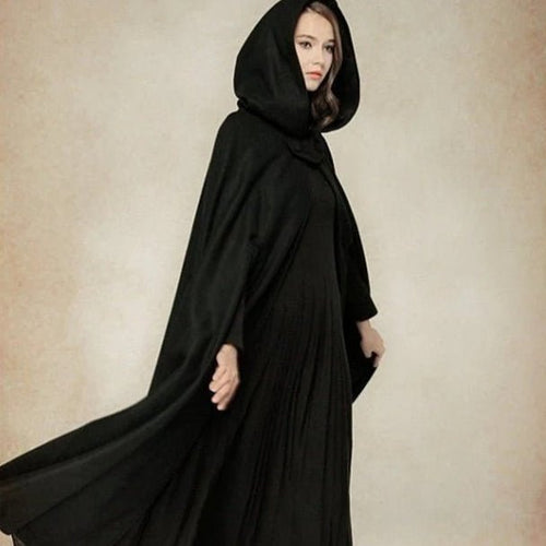 Hooded Shawl Extended Cape Coat | Versatile Hooded Shawl Poncho