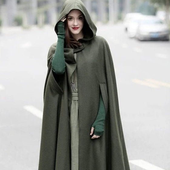 Hooded Shawl Extended Cape Coat | Versatile Hooded Shawl Poncho