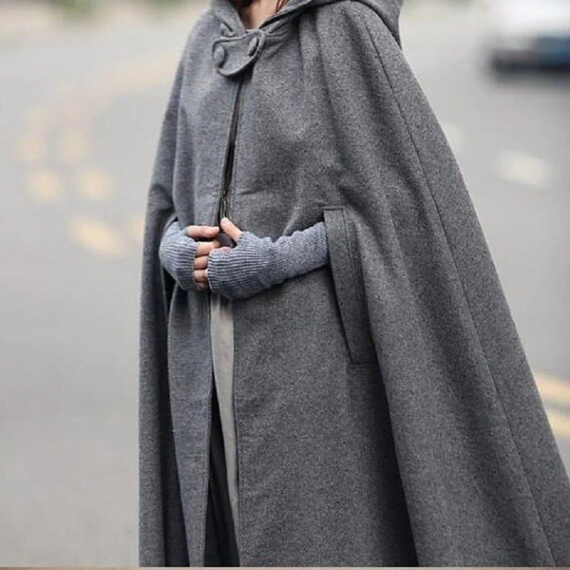 Hooded Shawl Extended Cape Coat | Versatile Hooded Shawl Poncho