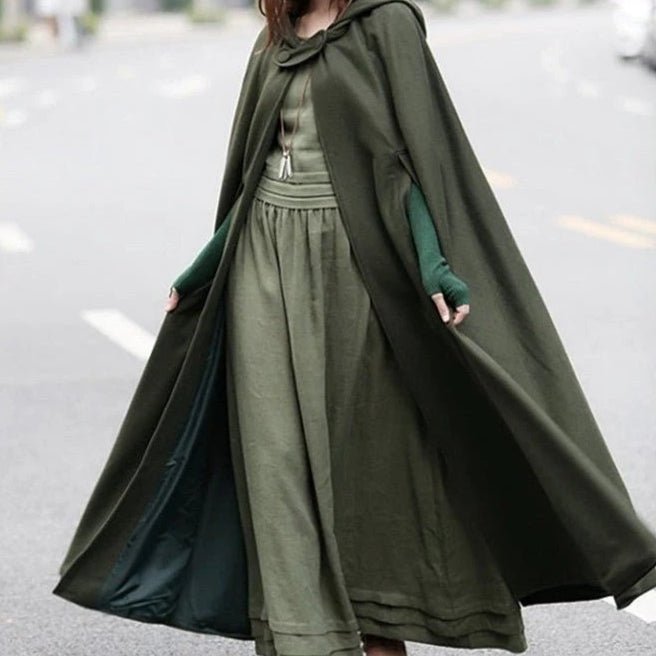 Hooded Shawl Extended Cape Coat | Versatile Hooded Shawl Poncho